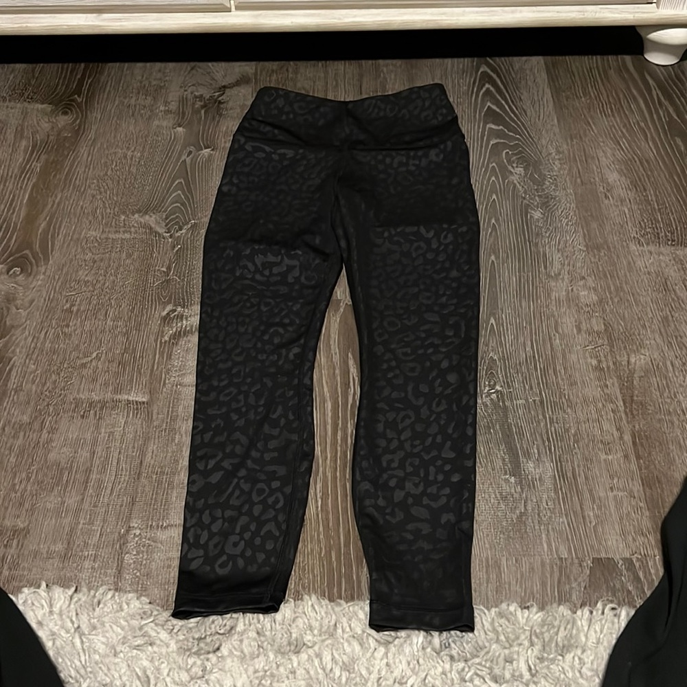 90 Degree by Reflex black cheetah print workout leggings